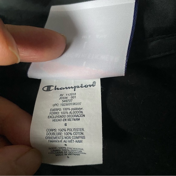 Champion Jacket Womens L Black Crop Top buttonsnap Windbreaker Ladies - Picture 5 of 5